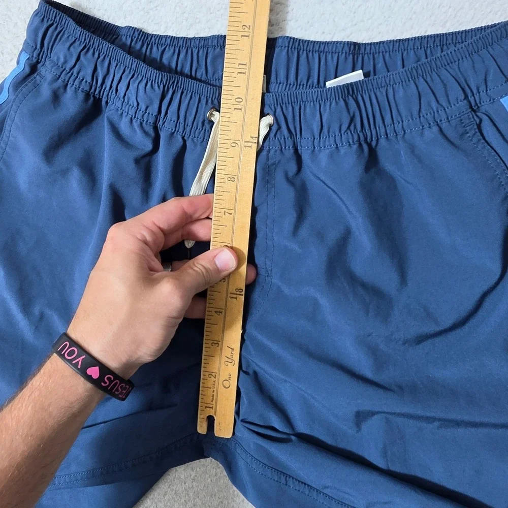 Fair Harbor Board Shorts Mens Sm Blue 28/8 Stretch Retro Stripe Swim Trunks